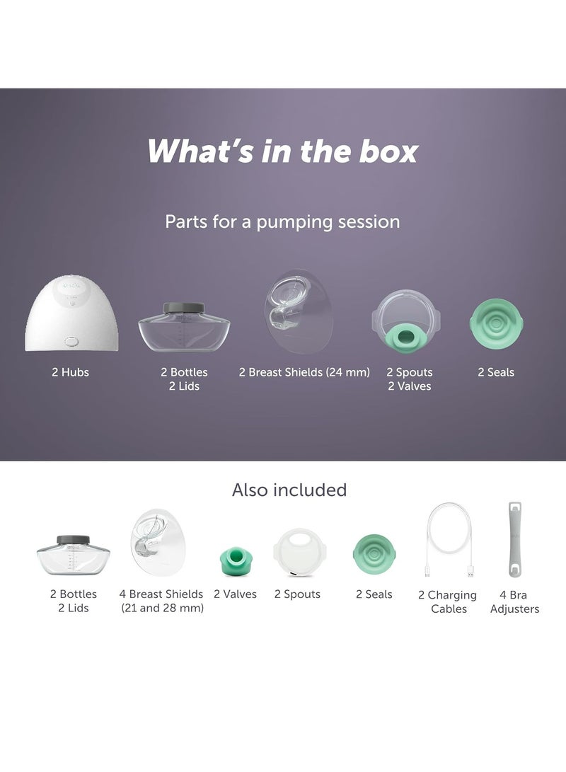 Elvie Breast Pump  Double, Wearable Breast Pump with App The Smallest, Quietest Electric Breast Pump  Portable Breast Pumps Hands Free & Discreet - 24mm/28mm Breast Shields Included - Image 5